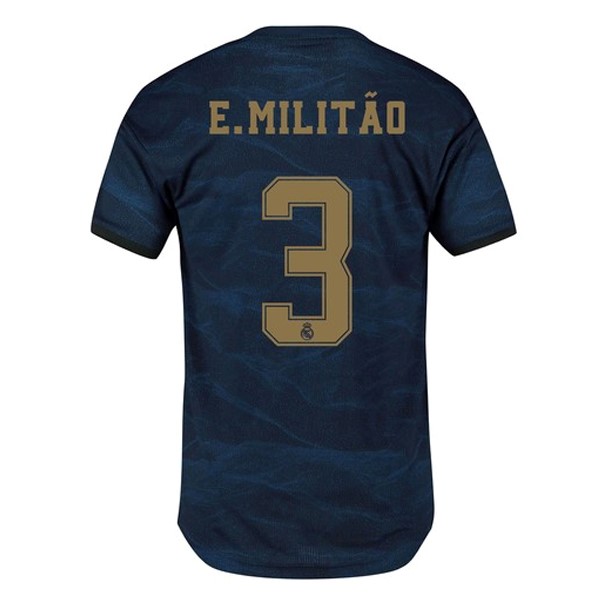 Camiseta Real Madrid NO.3 E.Militão Segunda equipación 2019-2020 Azul